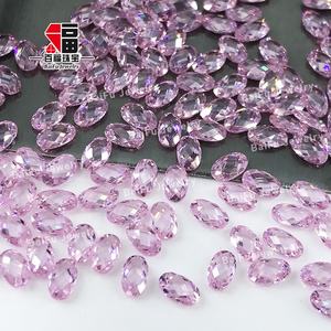 Baifu perhiasan longgar batu permata CZ warna <span class=keywords><strong>Oval</strong></span> papan catur ganda kubik zirkonia - Product Image 4