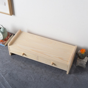 Multifunctional Computer <b>Stand</b> 50.3cmx19.5cmx13cm Pine Wood <b>Desktop</b> Storage Rack For Laptops Office Use - Product Image 3