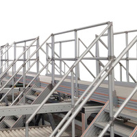 Plataforma de Trabajo Modular Personalizada con Barandilla de Aluminio, Escaleras Modulares Personalizadas, Construcción Modular, Doblado, Corte y Soldadura