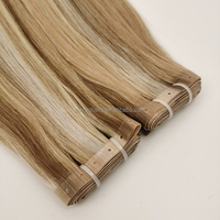 Extensions de cheveux tissées papillon P8/613/18/60, sans couture, à perles, sans ruban adhésif, pointes pleines, qualité premium, vierges européennes, ondulation naturelle
