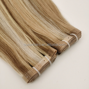 Extensions de cheveux à trame papillon <span class=keywords><strong>P8</strong></span>/613/18/60, trame sans couture, fixation par perles, sans ruban adhésif, pointes pleines, cheveux humains vierges de qualité supérieure - Product Image 1