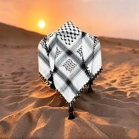 Keffiyeh Traditionnel Officiel de Palestine en Polyester Premium – Bandanas Arafat Hatta pour Tête et Cou – Shemagh Arabe Palestine Kuiffieh