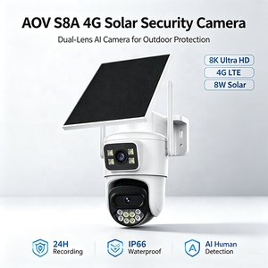 Caméra solaire Wistino AOV avec carte SIM 4G, détection de mouvement, enregistrement continu, surveillance en ligne 24h/24, étanche IP66 - Product Image 1