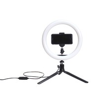 Anneau lumineux LED RGB HKLP de 10 pouces avec télécommande réglable et trépied pour diffusion en direct sur YouTube