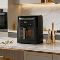 Friteuse à air électrique 7L moderne avec écran tactile intelligent, mini-grill, cuisson sans huile, pour usage domestique, extérieur et commercial, en plastique