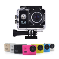 Caméra d'action étanche noire compacte 720p avec carte MicroSD, écran LCD 2,0 pouces, grand angle 140° pour l'aventure