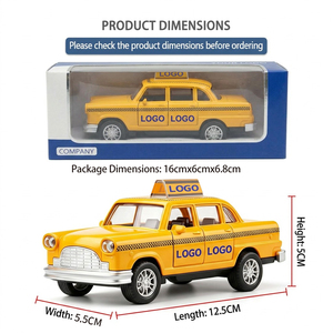 Modèle réduit de taxi jaune classique de <span class=keywords><strong>New</strong></span> <span class=keywords><strong>York</strong></span> à l'échelle 1:32 avec logo personnalisé, en alliage moulé sous pression, rétro, pour collectionneurs adultes de 14 ans et plus, OEM - Product Image 5