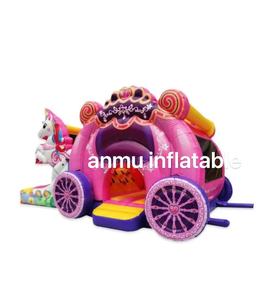 La Casa de rebote de la princesa más popular con toboganes y una piscina, con un <span class=keywords><strong>castillo</strong></span> de salto con temática de unicornios. - Product Image 3