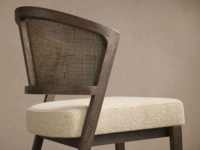 Chaise de bar pivotante réglable en bois massif avec base chromée moderne et durable, tabouret de comptoir intérieur en tissu avec structure en bois