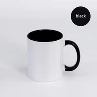 Tasse à Café en Céramique pour Sublimation, Vente en Gros, Haute Qualité, 11 oz, Intérieur Couleur avec Anse Colorée