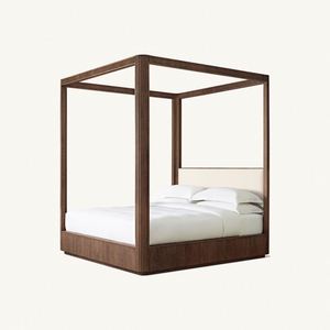 Muebles Modernos para Dormitorio, Cama de Hotel Estilo Americano, Cama King Size con Dosel de Madera - Product Image 4