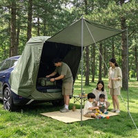 Tente arrière magnétique pour SUV, abri pour hayon, protection solaire pour voiture avec moustiquaire, doublure argentée, installation sans outils