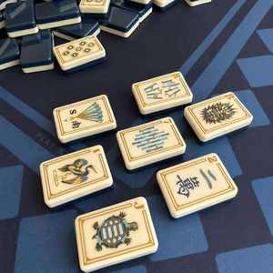 En Stock, Venta al por Mayor, Juego de Mahjong Americano Blue Sunday de 4 Capas, 160 Piezas de Acrílico Premium, con Dados Gratis y Bolsa Portátil - Product Image 3