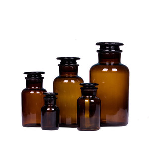 HAIJU LAB Reagenz flasche aus klarem/bernstein farbenem Glas mit schmalem/weitem Mund und gemahlenem Glass topfen für Labor zwecke - Product Image 6