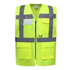 ANSI ISEA定制标志多口袋反光背心高能见度背心道路工作安全服