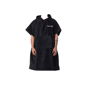Thiết Kế Mới Dày Bông Terry Bãi Biển Poncho Dành Cho Người Lớn Trùm Mũ Lướt Khăn Mềm Tắm Poncho Khăn Với Logo Trùm đầu Thay Đổi Khăn - Product Image 5