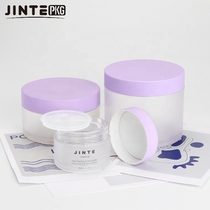 Ustomized-Tapas acrílicas para coche, 1oz 2oz 4oz 5oz 6oz 8oz PETG jar with purple lids - Product Image 4