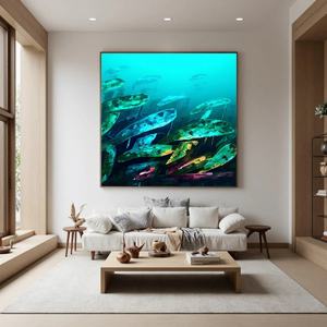 Pintura al Óleo Abstracta 100% Hecha a Mano con Textura de Remolino de Aguamarina, Arte en Lienzo para Decoración de Hogar y Hotel, Obra de Arte Relajante - Product Image 3