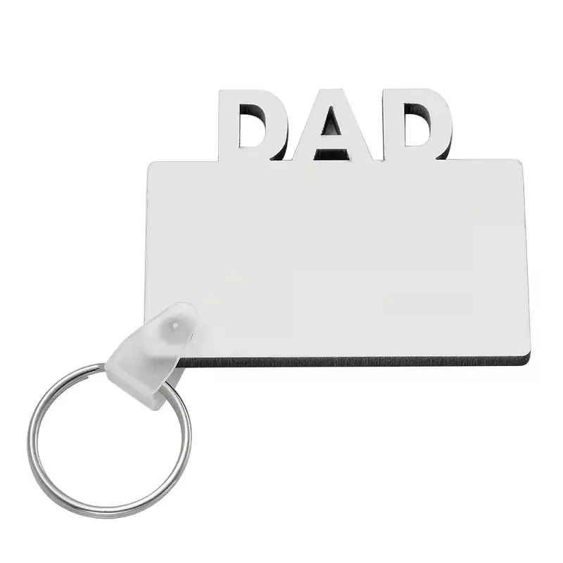 MOM DAD mot sublimation MDF porte-clés blanc bricolage impression porte-clés bois personnalisé graver porte-clés