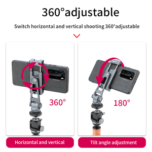Support de trépied pour téléphone pour cage d'appareil photo, 360° °   Support rotatif en métal pour smartphone avec griffe <span class=keywords><strong>porte</strong></span>-accessoire, logo personnalisé, vente en gros - Product Image 4