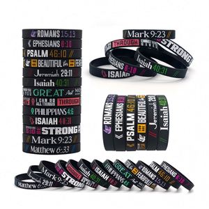 Pulsera Bíblica Cristiana Inspiradora de Alta Calidad, Pulseras de Silicona para Hombres y Mujeres, Evangelio de Juan, Personalizable - Product Image 2