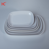 Plateau en mélamine technique céladon personnalisable de 8 pouces, vaisselle durable pour restaurant de restauration rapide, design moderne, assiettes en plastique