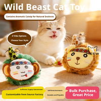 Bâtonnet à chat en peluche classique avec herbe à chat et pompon, résistant aux morsures, pour le divertissement autonome des chats