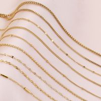Créez vos propres bijoux, chaîne en acier inoxydable plaqué or 18 carats, chaîne à maillons en forme de vagues, chaîne simple et fine, collier de base, fabrication de cadeaux