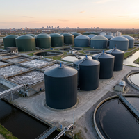 Digesteur anaérobie automatique anti-corrosion Schumann Tank 6000m 316L/Q355B pour biogaz, engrais et déchets organiques
