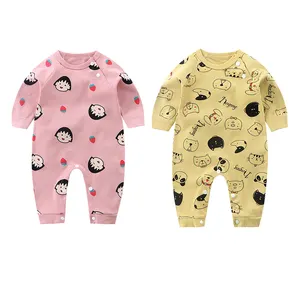 Özel baskı bebek Sleepsuit organik pamuk Onesie Romper bebek tulum uzun kollu pijama uyuyan pamuk Romper