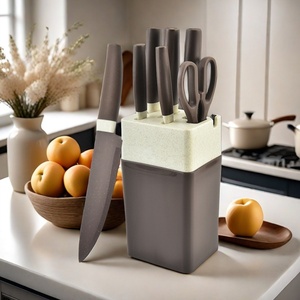 En gros, Ensemble de couteaux de cuisine en acier inoxydable, comprenant couteau de chef, couteau à découper, couteau à éplucher, ciseaux et bloc de rangement - Product Image 4