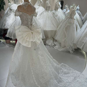 Pour DW0007 fée hors épaule sirène fête robe de mariée avec taille naturelle volants pli chapelle Train 100% Polyester - Product Image 3