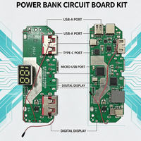 Module de circuit imprimé pour batterie externe avec affichage numérique LED, certifié CE RoHS, multi-USB et chargement rapide Type-C