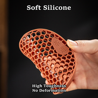 Nouveau dessous de plat en silicone ajouré, antidérapant et résistant à la chaleur, motif nid d'abeille, style chinois, diamètre 100 mm, pour théière et usage quotidien à la table