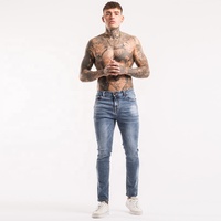 Organiseurs de jeans en denim Gingtto pour hommes, jeans à taille haute, coupe slim, jeans pour hommes originaux