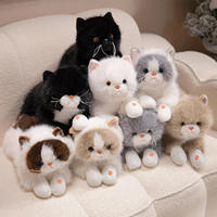 Peluche chaton adorable et réaliste en coton PP, qui miaule et se recroqueville - Cadeau d'anniversaire idéal pour les filles de 14 ans et plus