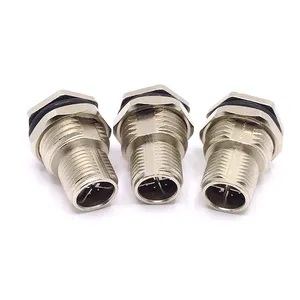 High Quality Male Straight M12 Connector 8 Pin M12 X Coded Panel Mount Connector for PCB Soldering