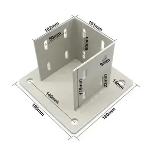 100100 industrial aluminum profile square fixed footing support