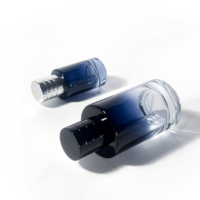 Offre Spéciale personnalisé couleur dégradé bleu cylindre verre vaporisateur atomiseur boîte cosmétique bouteille de parfum de luxe 30ml 50ml 100ml