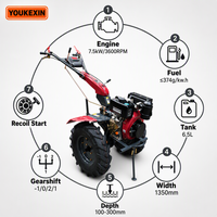 Venta al por mayor de motocultores de gasolina de gran potencia con transmisión por engranajes, 1000-1400 mm de ancho, motor 188F 190F 192F, faro LED, directo de fábrica para África