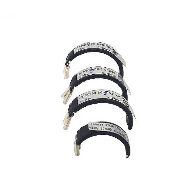 Customized 3.7V 22mah Curved Rechargeable Battery 25mAh Thickness 1.55mm for Wearable Smart Ring IOT Device