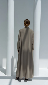 LEDUO ODM Customized Elegant Luxury Women Grey Embroidered <b>for</b> Women <b>Eid</b> Open Abaya - Product Image 3