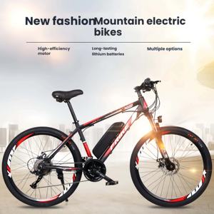 Bicicleta Eléctrica de Montaña con Cuadro de Acero de Alto Carbono, 21 Velocidades, Horquilla de Suspensión, Neumáticos Gruesos de 26 Pulgadas, Motor de 250W, 36V, Todoterreno, para Hombre - Product Image 1