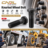 RuiLi ISO 898-1 Boulon de moyeu de roue moleté en acier allié M22x1.5 pour essieux de camions poids lourds, fabricant grossiste