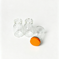 Botol Vial Kaca Mini Kosong Botol Bening 2ml 16*27mm Vial Injeksi dengan Tutup Plastik Aluminium Oranye & Sumbat Karet