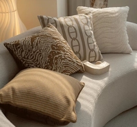 Housse de coussin style luxe discret pour salon, canapé, lit, repos, hôtel, maison d'hôtes, style Wabi-Sabi léger, technique de couture