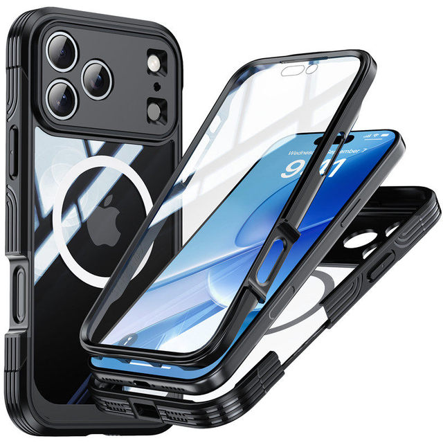 Suitable For IPhone17ProMax 16 16 Mobile Phone Case Strong Anti-drop All-inclusive Edge Double-sided Protective Case 16e/15plus
