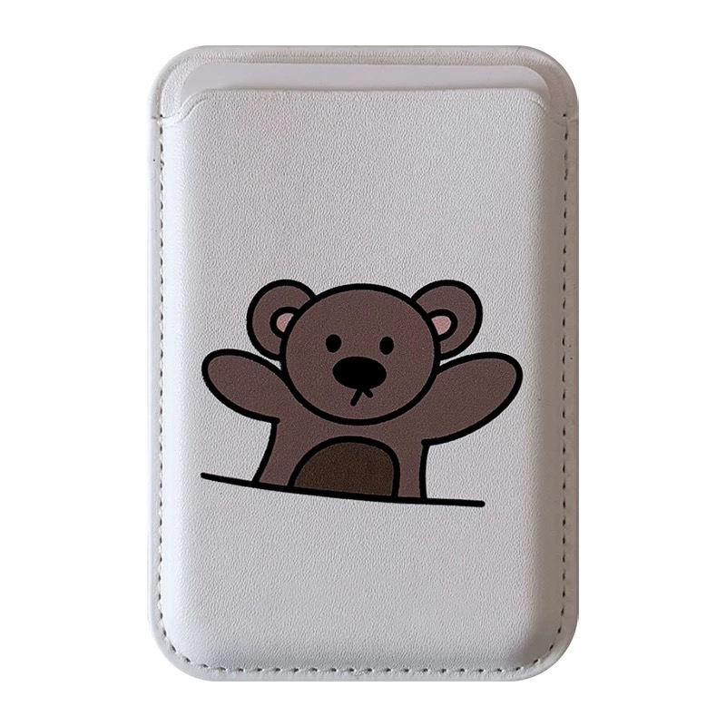 Porte-carte magnétique en PU blanc