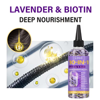 Minyak Rambut Esensial Lavender & Biotin 10 in 1 Label Pribadi Khusus, Minyak Kelapa Jojoba, Perawatan Rambut untuk Menghaluskan dan Mencerahkan