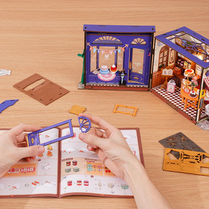 <span class=keywords><strong>Robotime</strong></span> Rolife Bois Artisanat Jouets Cadeaux DG171 Loisirs Salon de Thé 3D Bois Puzzles DIY <span class=keywords><strong>Miniature</strong></span> Maison - Product Image 4
